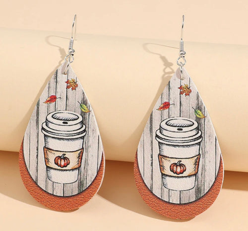 Latte teardrop earrings