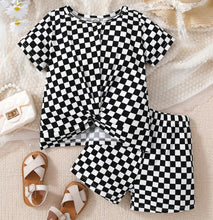 Load image into Gallery viewer, Knitted Hem Checkered Outfit