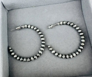 Navajo Pearl Hoop Earrings