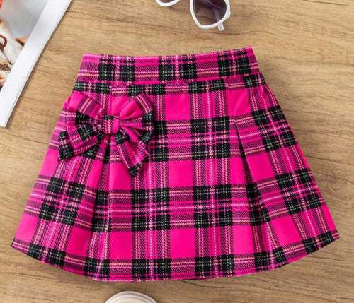 Pink Plaid Skirt