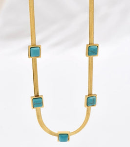 Square turquoise Necklace