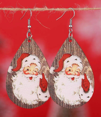 Vintage Santa Claus teardrop earrings