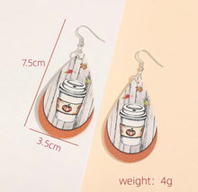 Load image into Gallery viewer, Latte teardrop earrings