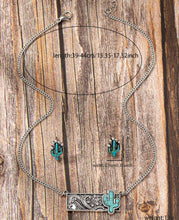 Load image into Gallery viewer, Cactus pendant necklace and earring set