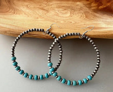 Load image into Gallery viewer, Navajo Pearl Dangle Hoops