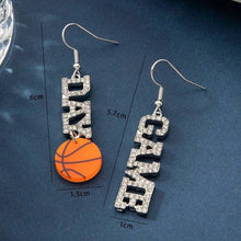 Load image into Gallery viewer, Basketball Dangle Game Day earrings