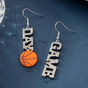 Basketball Dangle Game Day earrings