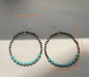 Navajo Pearl Dangle Hoops