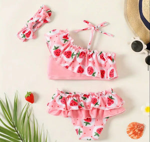 Ruffled Strawberry Swimsuit