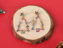 Load image into Gallery viewer, Hollow Acrylic Glitter Tree Earrings