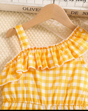 Load image into Gallery viewer, Checkered Ruffled Romper