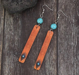 Faux Leather Bar earrings