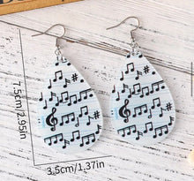 Load image into Gallery viewer, Waterdrop Music Sheet Earrings