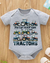 Load image into Gallery viewer, Too Many Tractors Onesie