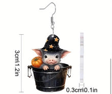 Load image into Gallery viewer, Acrylic Halloween Pig Earrings