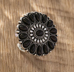 Stone Flower ring/slide/tee clip