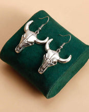 Load image into Gallery viewer, Longhorn Silver earrings
