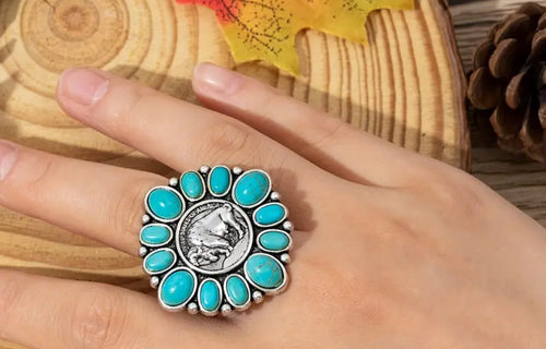 Turquoise Buffalo ring/slide