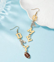 Load image into Gallery viewer, Large Football Dangle Game Day earrings