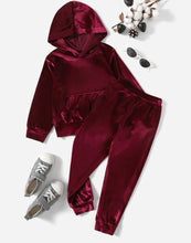 Load image into Gallery viewer, Hooded Velour Jogger Set