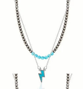 Navajo Pearl/Lightening Bolt Necklace Set
