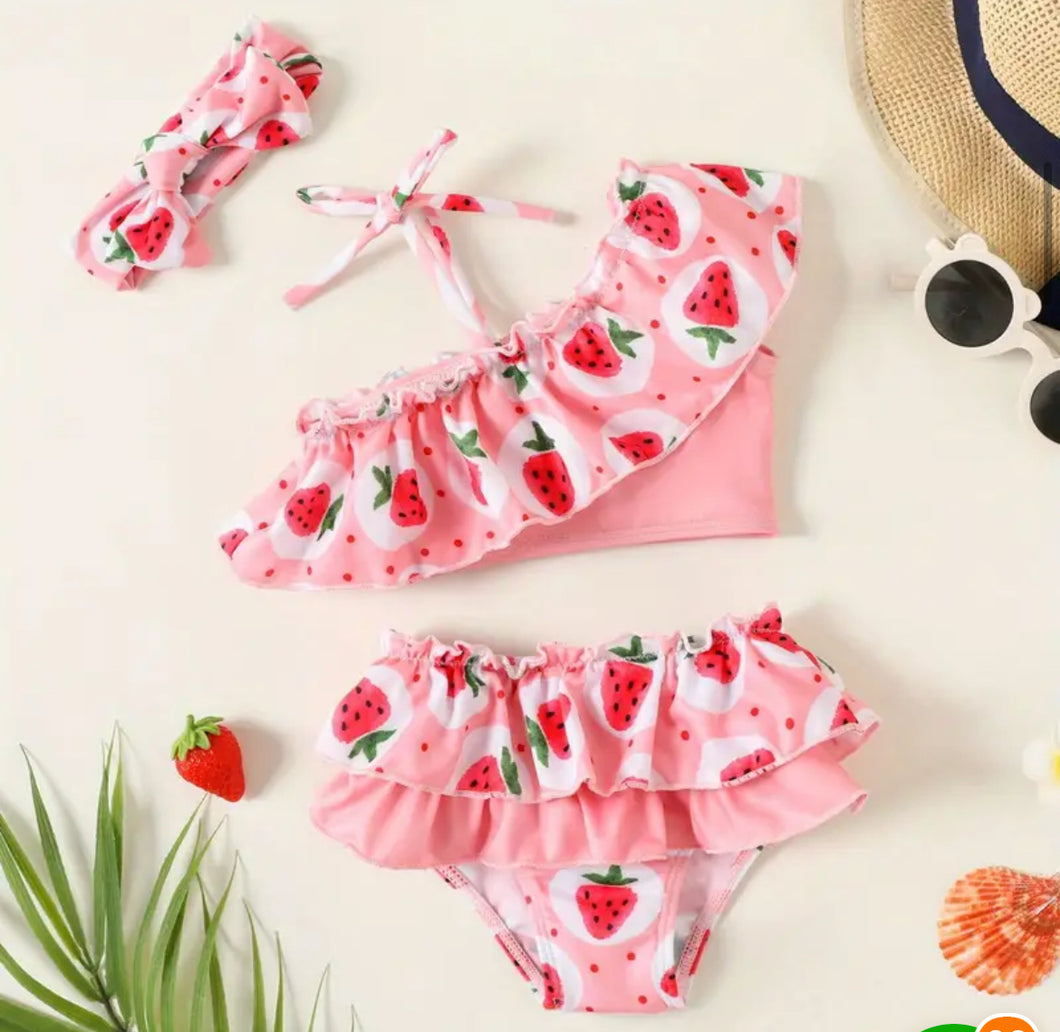 Ruffled Strawberry Swimsuit