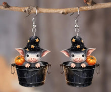 Load image into Gallery viewer, Acrylic Halloween Pig Earrings