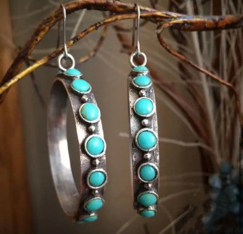 Turquoise Hoops