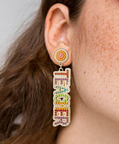 Beaded teacher earrings