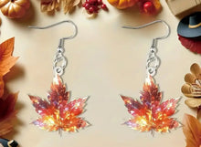 Load image into Gallery viewer, Acrylic Halloween Leaf Earrings