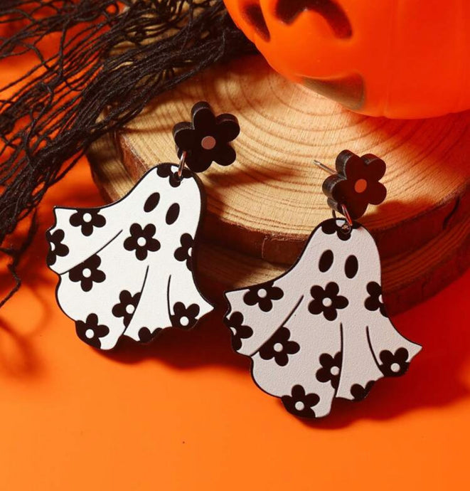 Flowered Ghost Earrings