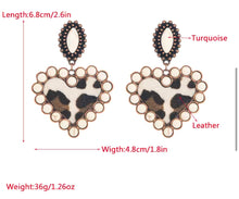 Load image into Gallery viewer, Stone Heart drop earrings