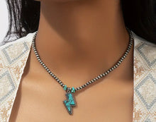 Load image into Gallery viewer, Lightening bolt Navajo pearl necklace