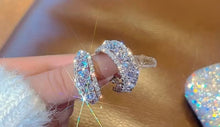 Load image into Gallery viewer, Square Rhinestone Hoops