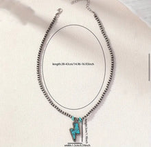 Load image into Gallery viewer, Lightening bolt Navajo pearl necklace