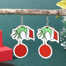 Load image into Gallery viewer, Grinch earrings