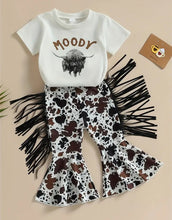 Load image into Gallery viewer, Moody Fringe Cow Outfit