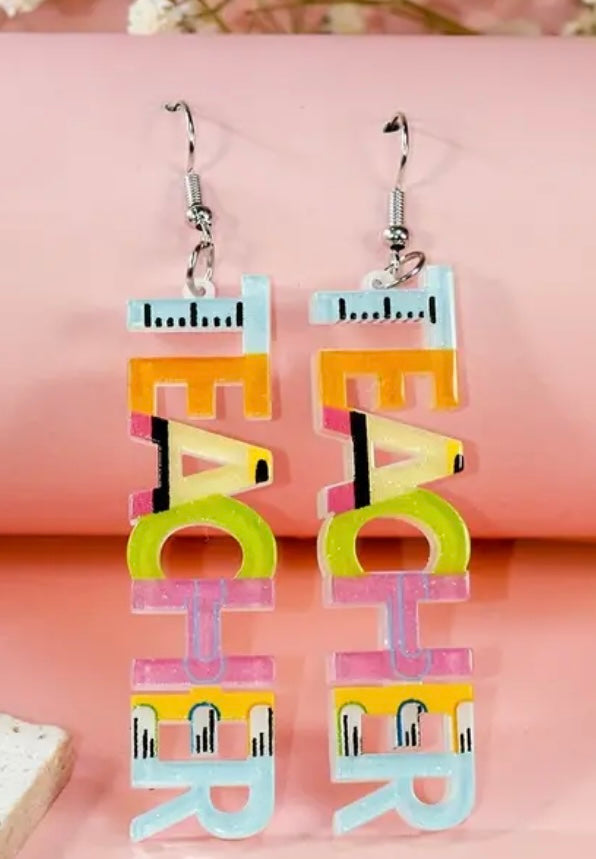 Dangle Teacher Earrings