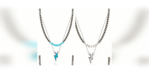 Navajo Pearl/Lightening Bolt Necklace Set