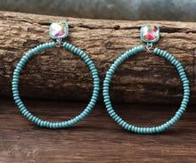 Load image into Gallery viewer, Beaded Circle dangle earrings