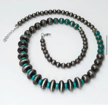 Load image into Gallery viewer, Irregular Navajo pearl/turquoise necklace