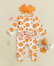 Load image into Gallery viewer, Pumpkin Ruffle Butt Sleeper