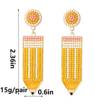 Load image into Gallery viewer, Beaded Pencil earrings