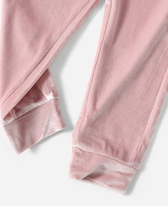 Hooded Velour Jogger Set