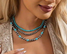 Load image into Gallery viewer, 3 Pc. Navajo Pearl/Turquoise Necklaces