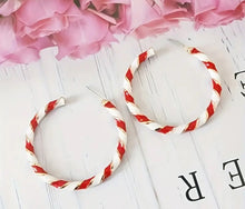 Load image into Gallery viewer, Candy Cane Stripe Hoops