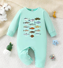 Load image into Gallery viewer, Long Sleeve Fish Romper