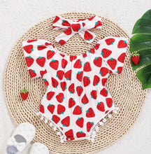 Load image into Gallery viewer, Strawberry Romper and headband