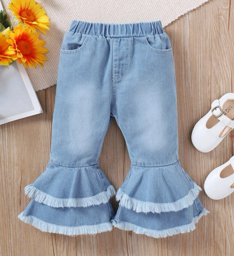 Ruffle (double)bottom flare jeans