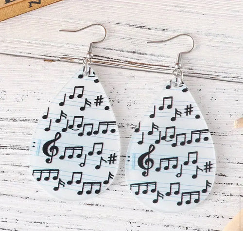 Waterdrop Music Sheet Earrings